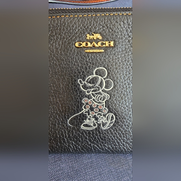 Coach Black Leather Wristlet with Disney Design - Picture 5 of 9